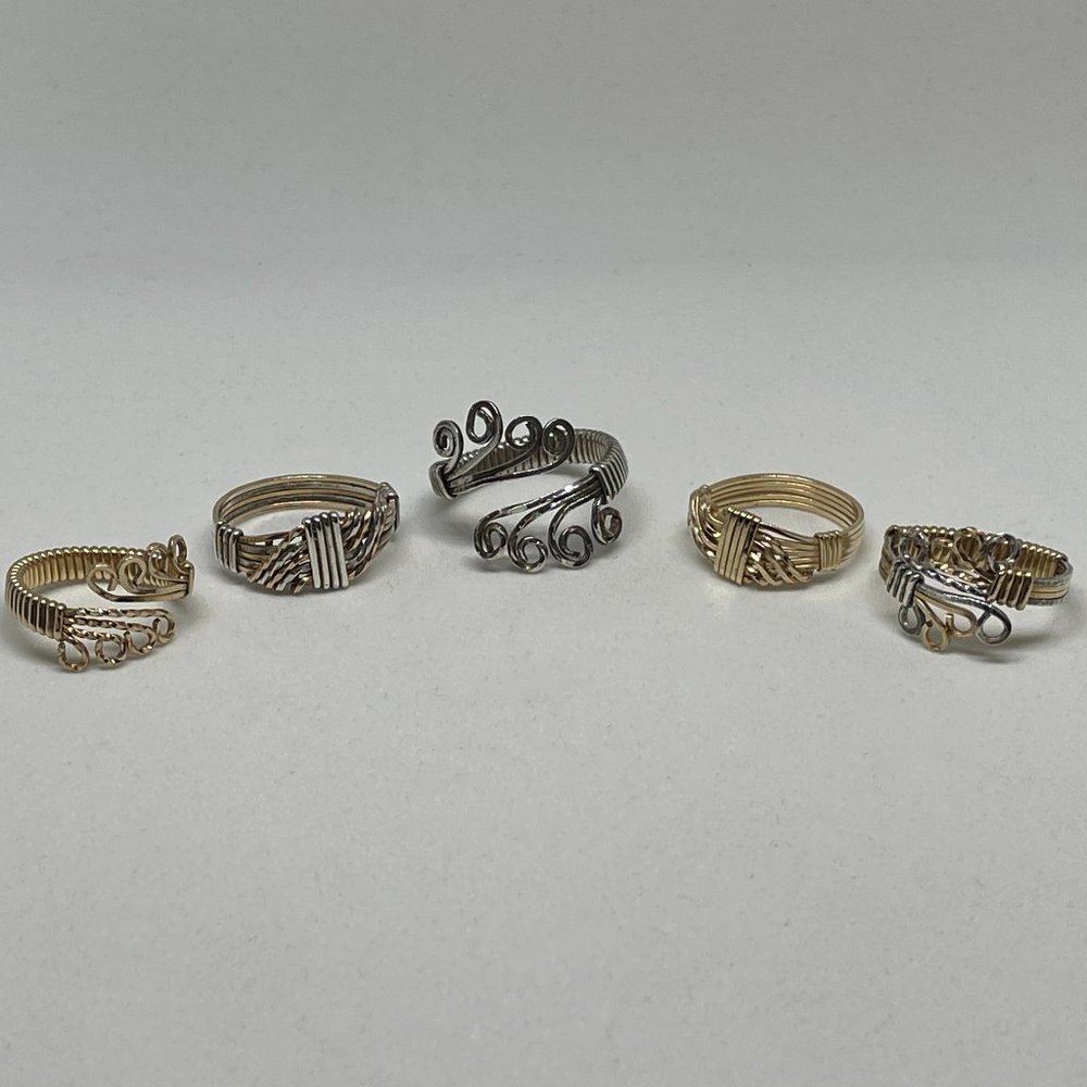 Precious Metal Grecian Wire Ring Set (5 pcs)